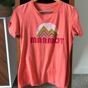 Marmot short sleeve shirt, large, salmon colored